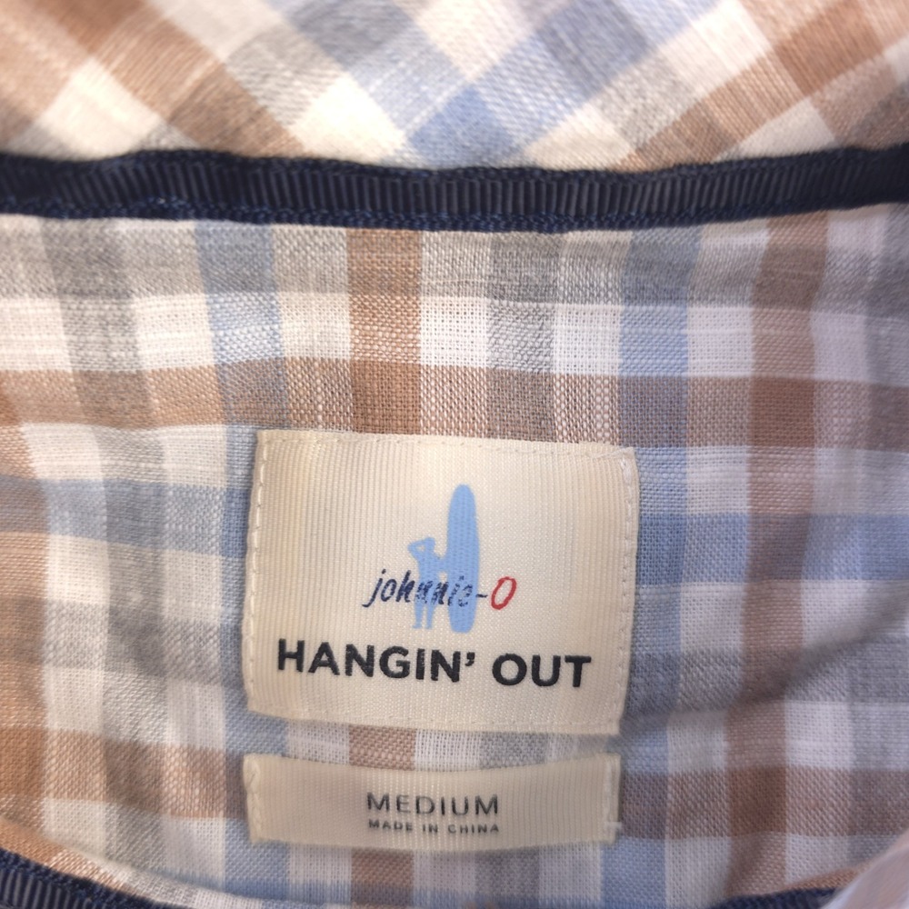 Johnnie O Hangin Out Shirt Medium Long Sleeve Button Down Multicolor Plaid - Picture 3 of 7